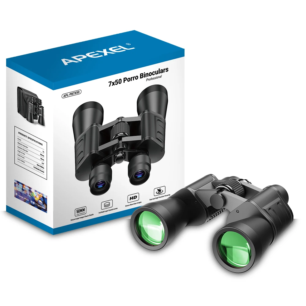 Adult High Definition Compact Binocular Powerful Telescope Binoculars Adult 7X50 10x50 Binoculars for Hunting