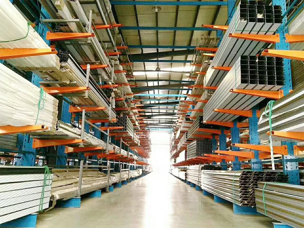 galvanized cantilever racking for outdoor long item storage