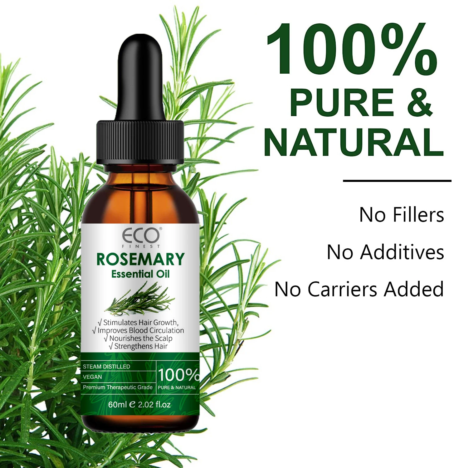 Organic Pure Rosemary Essential Oil For Hair Loss And Dry Damaged Hair ...