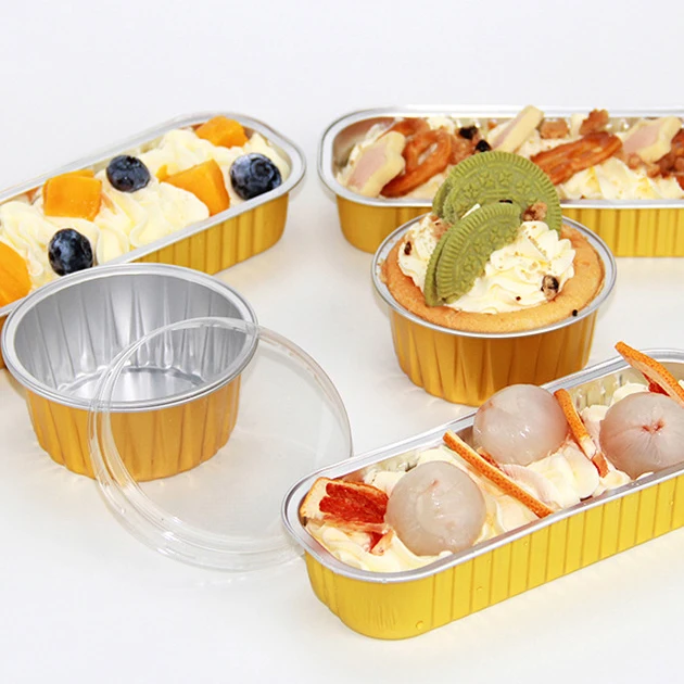 Gold Thickened Aluminum Foil Box Rectangular Hotel Takeout Package Can