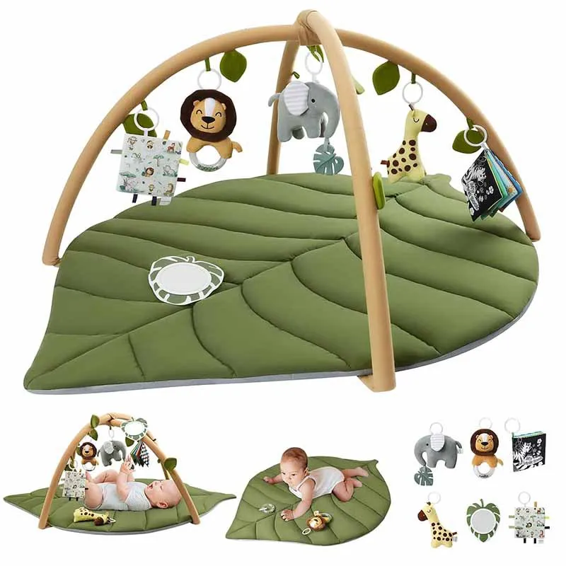 Oversize Leaf Shaped Sensory And Motor Skill Development Cotton Soft Infant Baby Play Gym