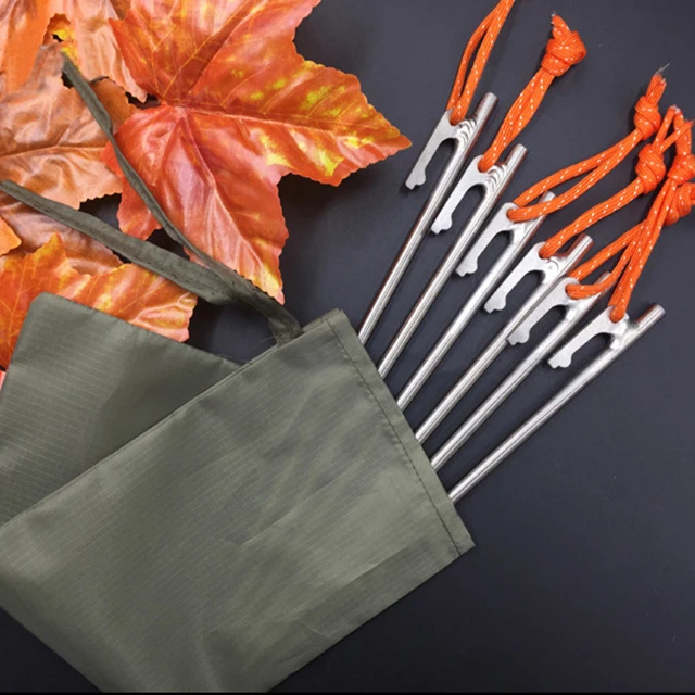 Gr5 Titanium Tent Peg Outdoor Camping Titanium Tent Nail 8x300mm