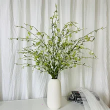 New arrival artificial snow willow green leaves white color long branched willow branches for home living room wedding decor