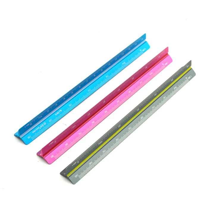 Mini 15cm Safety Cutting Triangle Scale Ruler Measuring Drawing Custom Architect 12 Inch Aluminum Triangular Scale Ruler