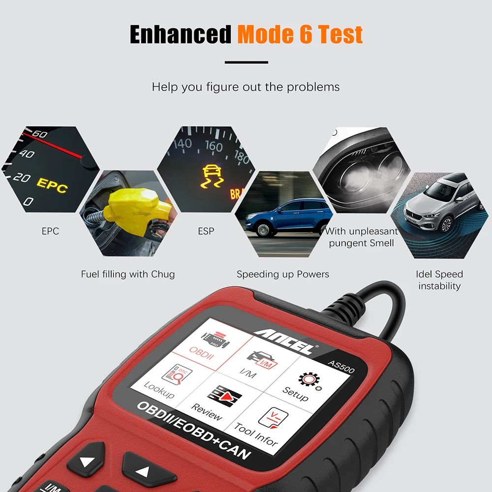 Diagnostic Tools ANCEL AS500 Auto Scanner OBD2 Code Reader Check Engine Light Car Diagnostic Automotive Tools OBD2 Scanner