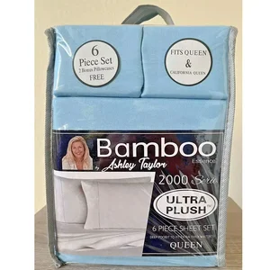 Factory Hot Selling 6piece Bamboo Bed Sheet Set with Extra 2 Pillowcase