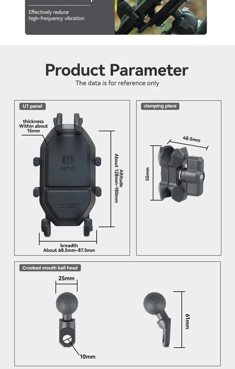 product sumu universal aluminum alloy phone mount holder shock absorbing anti theft screw stability dual port fast charging bicycle-8