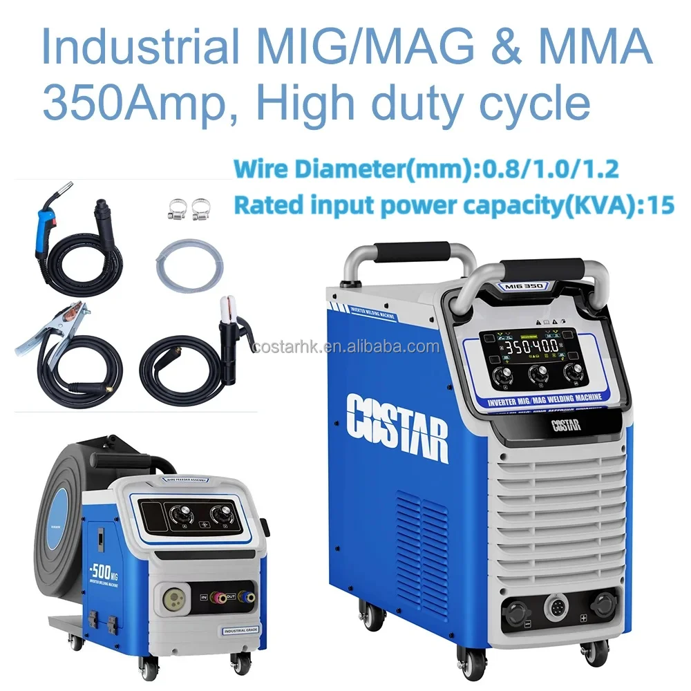 MIG/MAG 350 amp mig welding Multi-Functional 3 in 1 welding machine mig With mig/mma gasless flux core welding machine