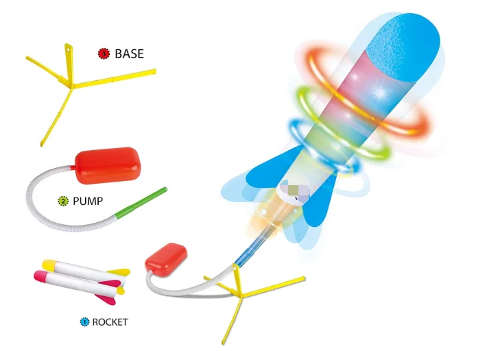 Toy Rocket Launcher LED  Jump Rocket Set Play Rocket Soars up to 100 Feet + - Missile Launcher