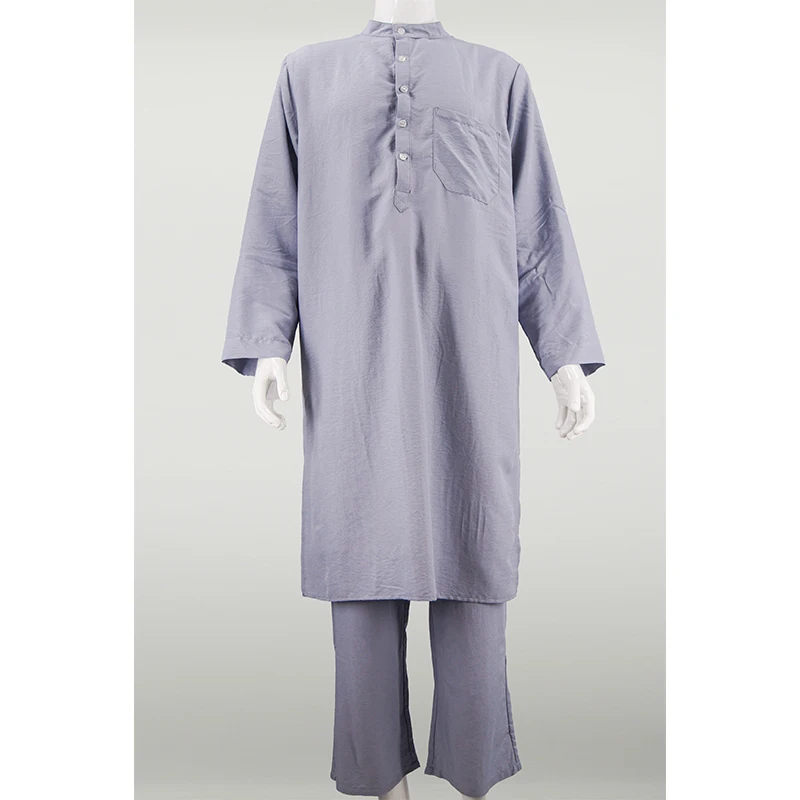 Bestseller Muslim Robe Set for Men Middle East Button Down Thobe Round Neck Ready to Ship Popular