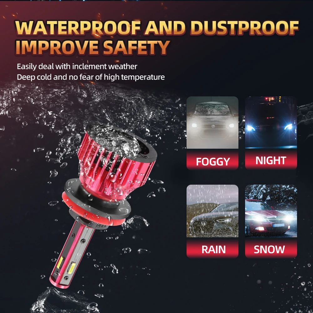 Roadsun Super Bright LED CSP H4 H7 LED 12V Car Headlight H11 9005 9006 HB4 HB3 Light Bulb Auto Lamp 4 Side 360 Emitting 16000LM