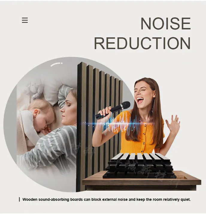 Acoustic Slat Wall Panel with Noise Reduction Coefficient 1.1 More Than 5 Years Warranty and 3D Model Design