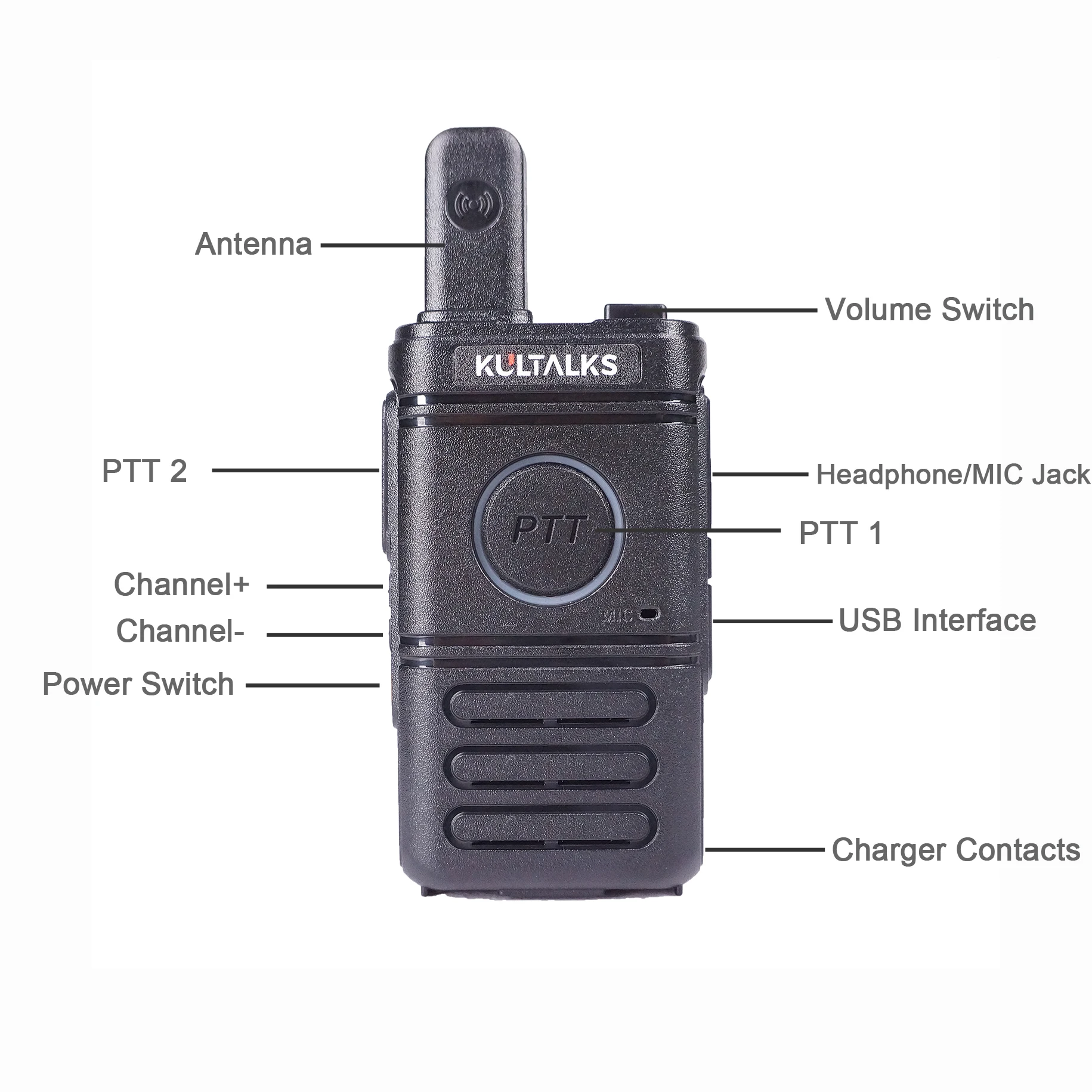 Kultalks KT20 Compact Design PMR 446 Walkie Talkie PMR446 Two Way Radio for Restaurant Hotel Stores and Offices BP2308