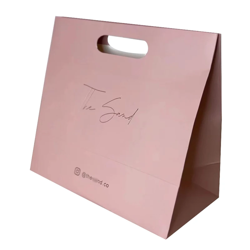 Custom Design Biodegradable Paper Shopping Bag Gift Bag With Die Cut Handle for Clothing Shop