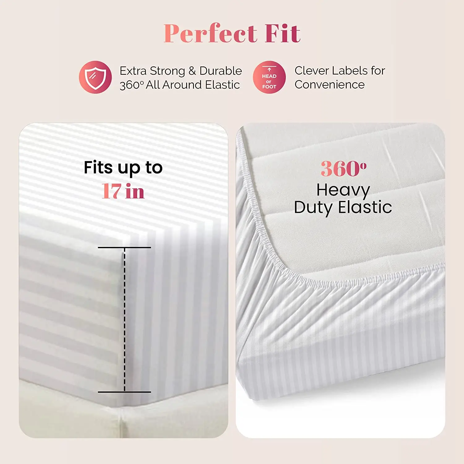 Comfortable Cotton 300tc Stripe Satin Hotel Bedding Set Bed Sheet For