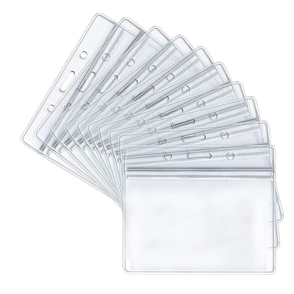 Rigid Vertical Id Badge Holders Sealable Waterproof Clear Plastic ...