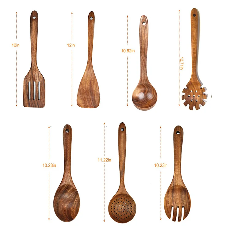 Wood Kitchen Accessories Utensils Cooking Dishwasher Safe Wood Cooking