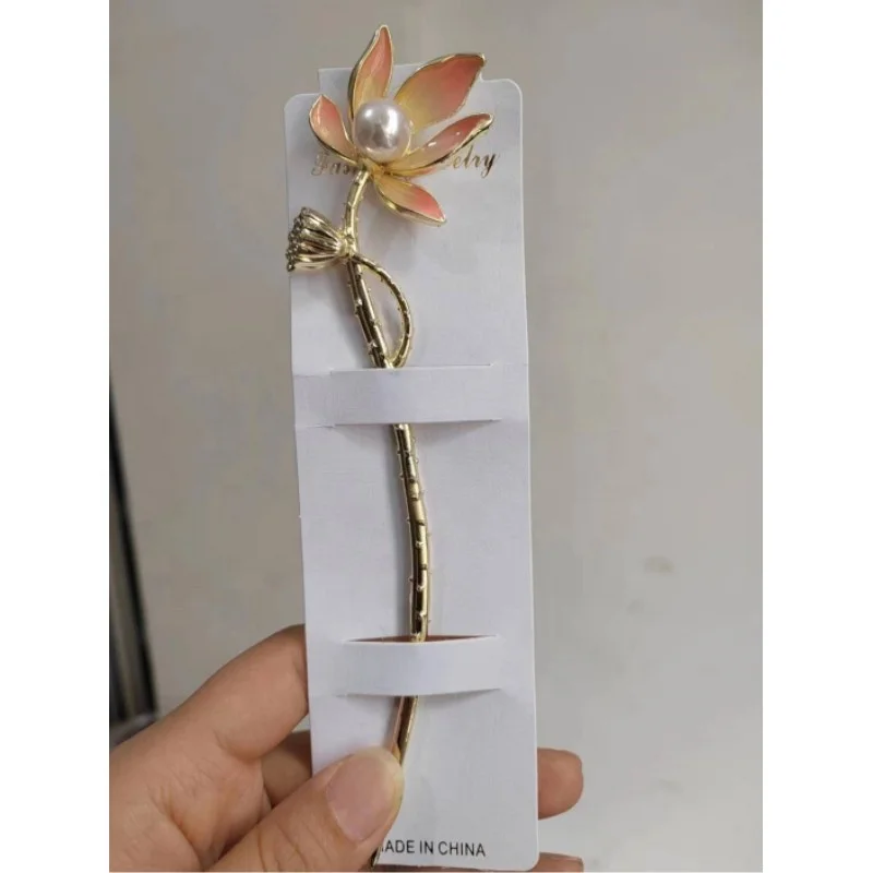 BELLEWORLD factory custom logo color vintage chinese traditional hair pin u-shaped acetate chinese hair stick hair forks