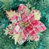 Red green white gold powder flower