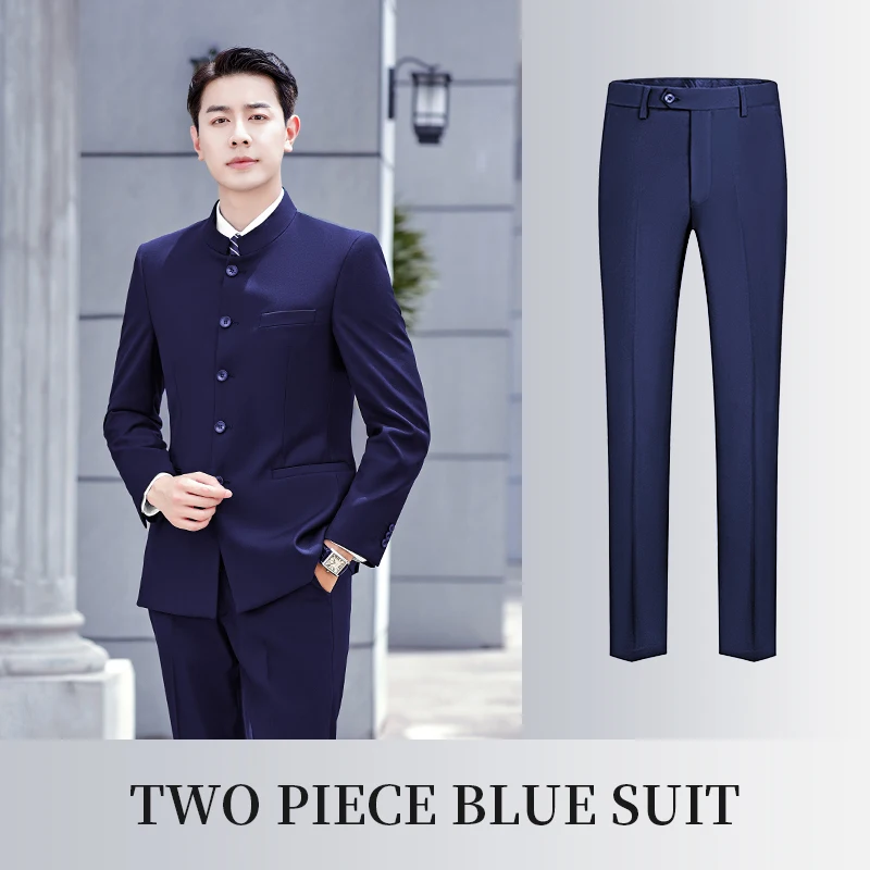 Amazon.com: AwwwCos Men Stand Collar Double Breasted Blazer