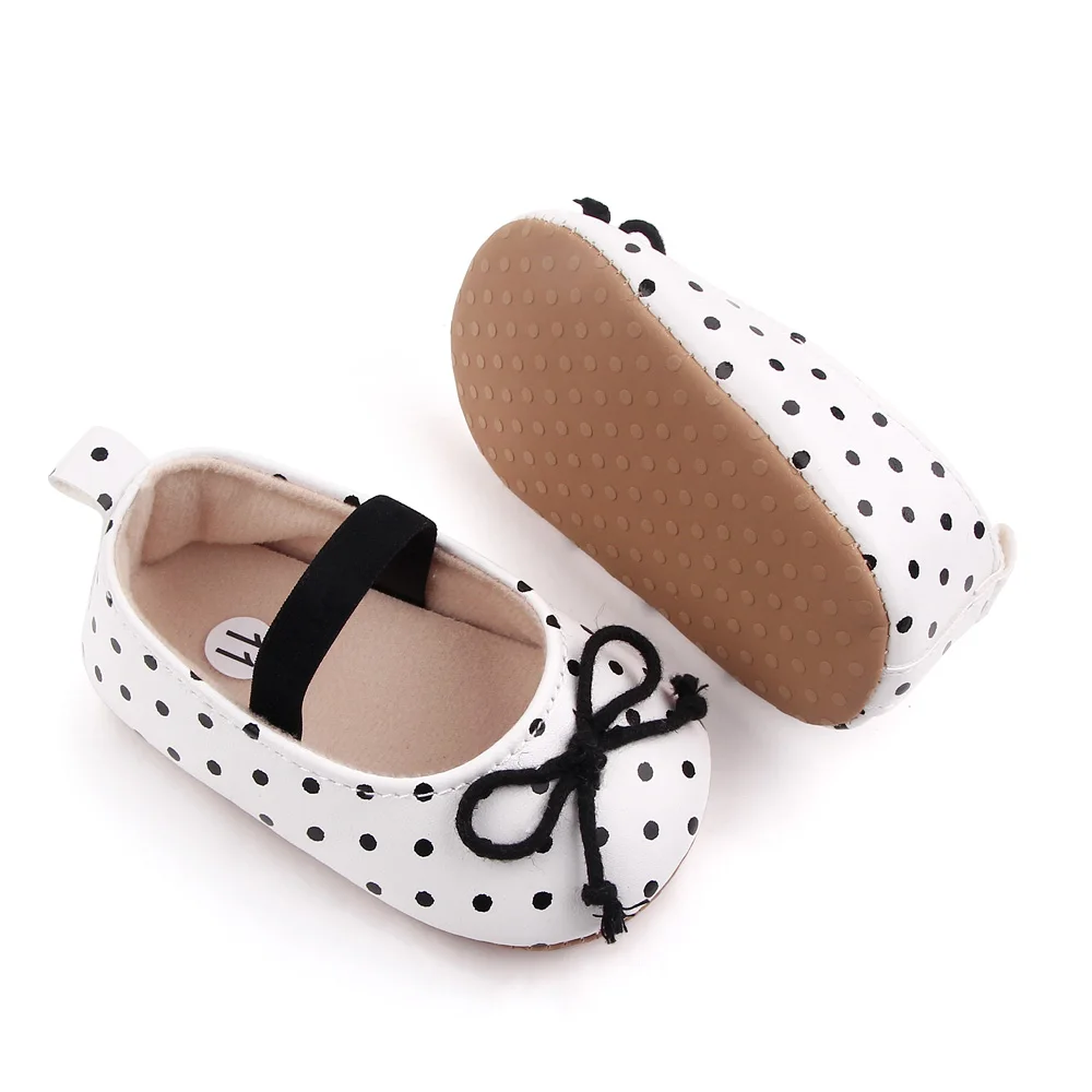 Wholesale polka dot baby princess shoes girls cute bow-knot toddler shoes details