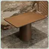 12060 Mesa larga - Columna ovalada - Madera maciza natural