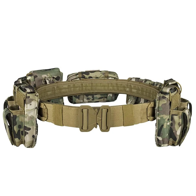 High Duty Men Adjustable Tactical Heavy Duty Belts High Density Material Utility Belt with Pouches Security Duty Equipment