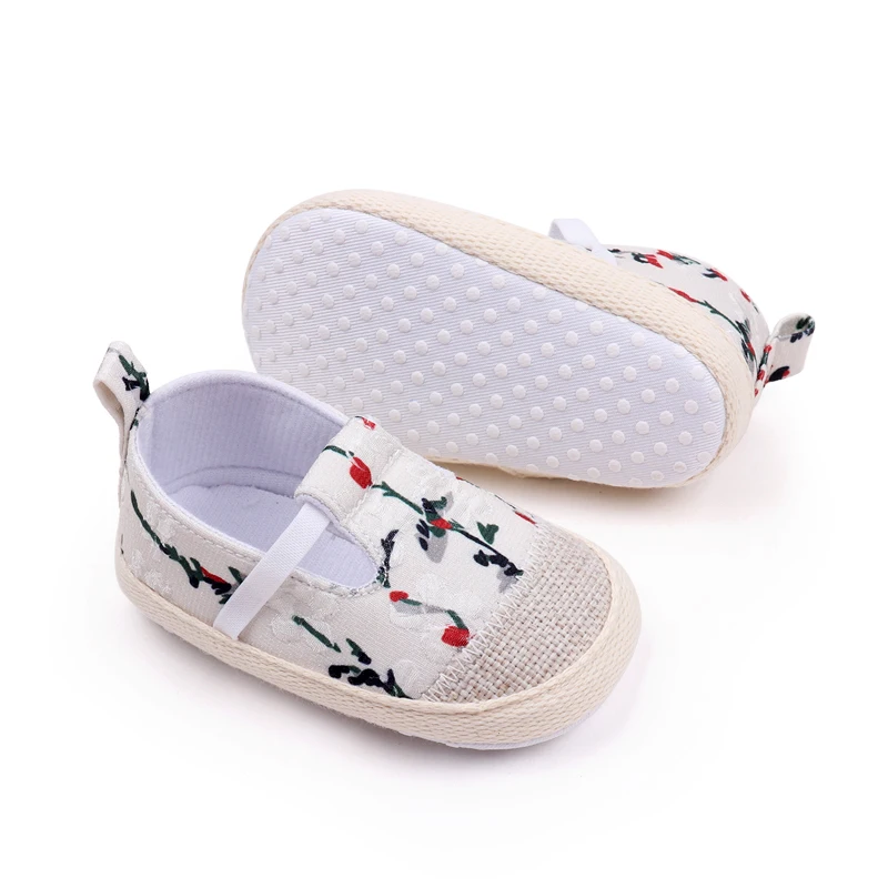Baby Spring and Autumn New Fresh Small Floral Soft-soled Elastic Sleeve Walking Shoes details
