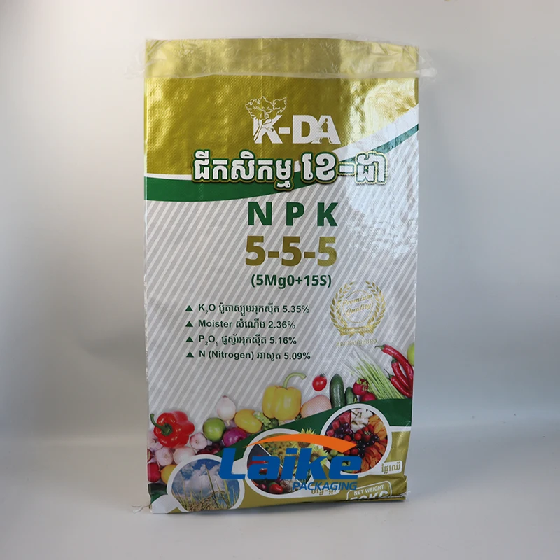 Factory Direct Sale Recycle Custom Printing Logo Pp Woven Bag Soil Packaging 15kg 20kg 25kg Organic Fertilizer Packaging Bag