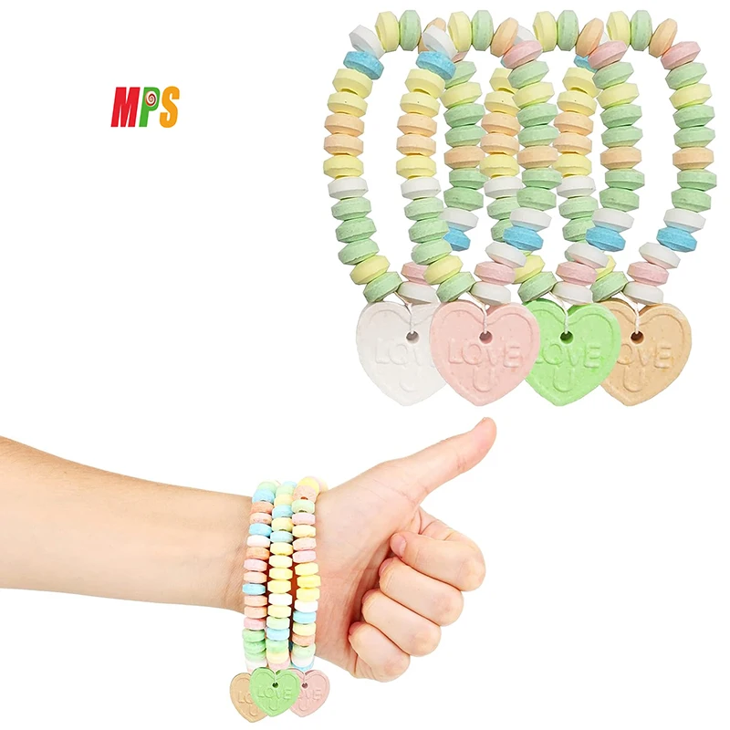 Multicolor Fruit-Flavored Chewables Candy Bracelet Sugar Tablet Candy