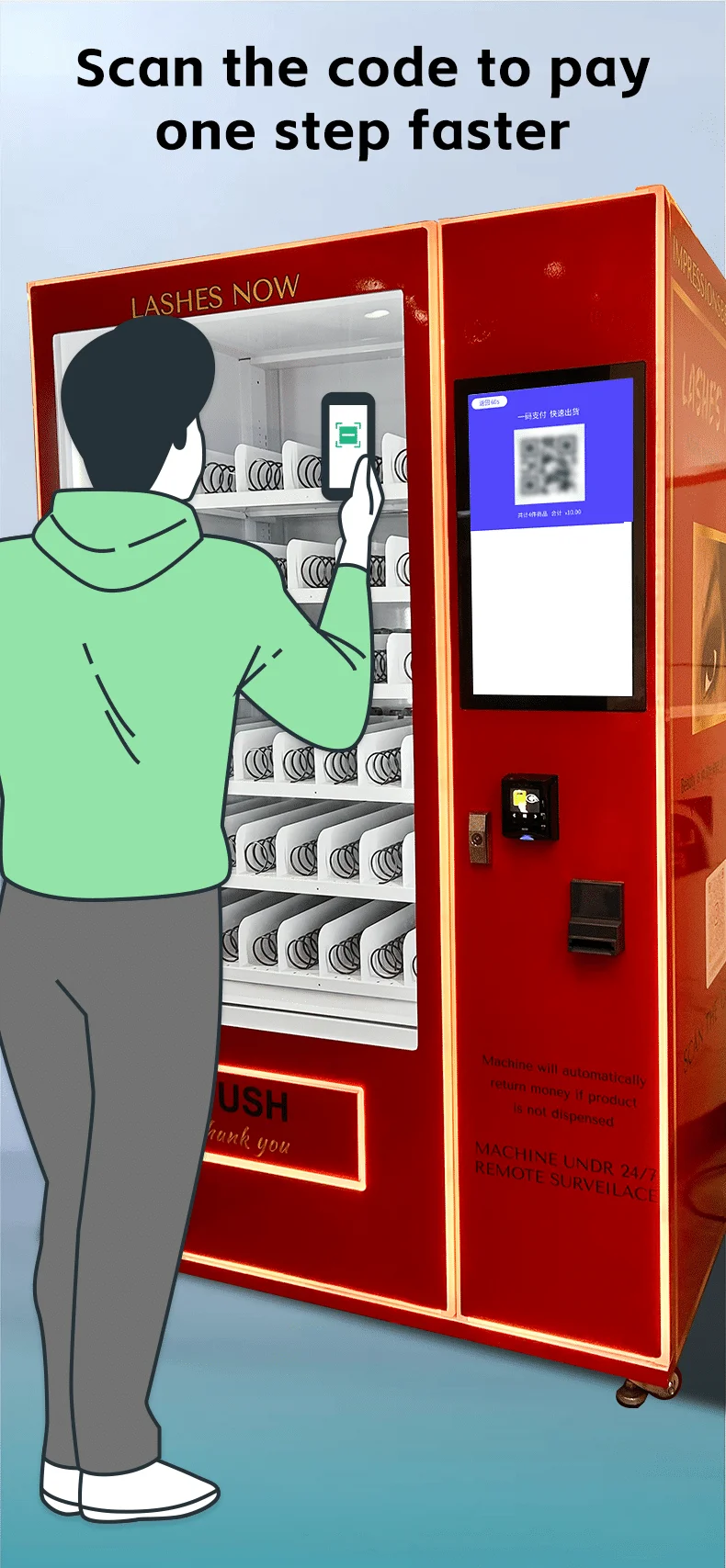 Outdoor Use of Smart Vending Machines Beauty Vending Machine Combination Vending Machines for Shopping Malls factory