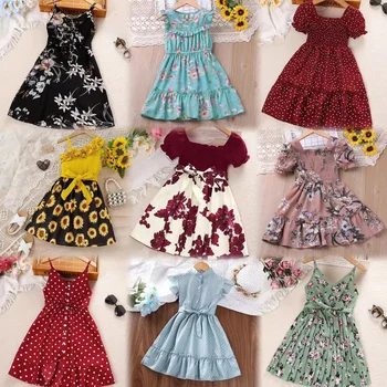 2024 Christmas EuropeAn-American girls flashy dress children show Evening dress Princess dress wholesale summer casual