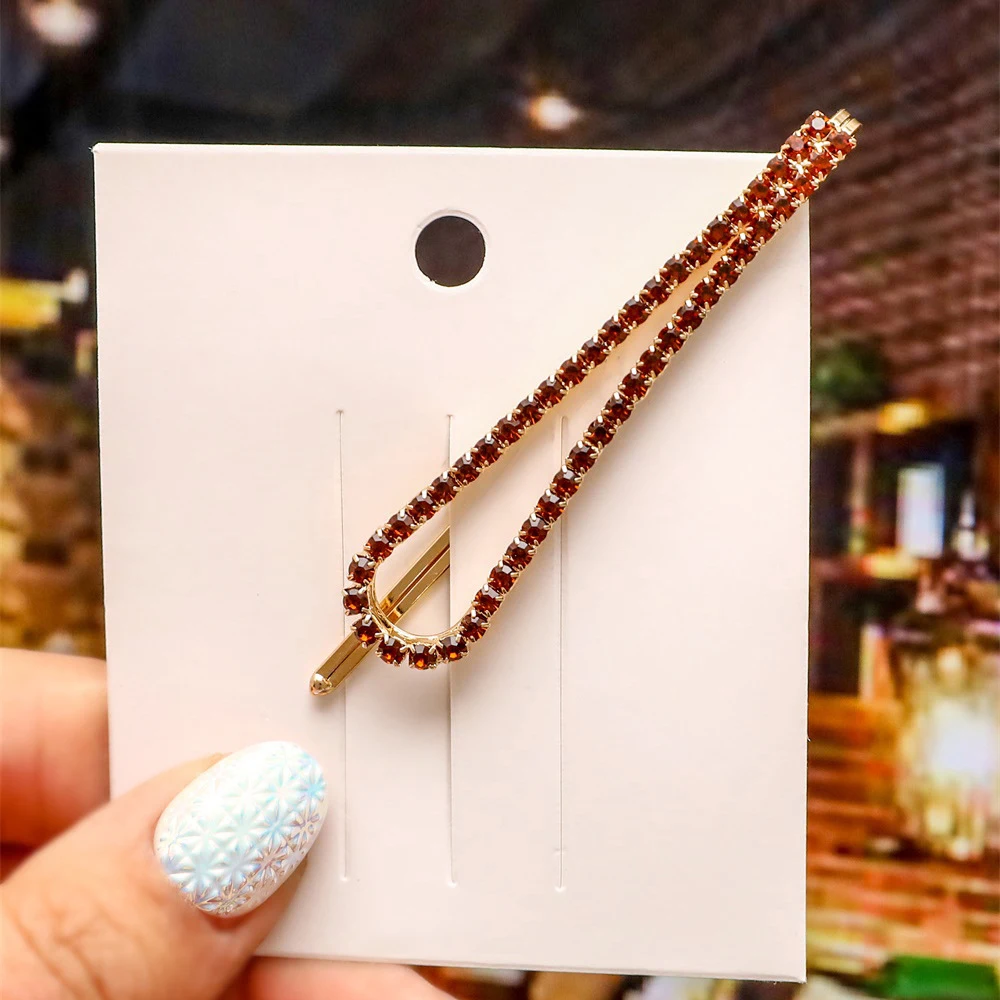 Модные аксессуары на заказ, женские заколки для волос в форме капли воды со стразами, роскошные заколки для волос, заколка для волос с милыми стразами для женщин