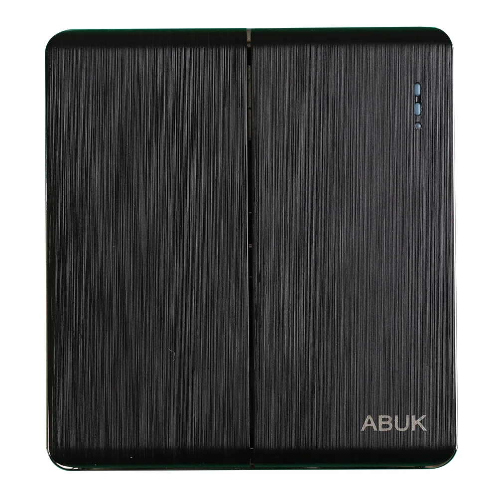 Абук пммц Черный панель 10A 250V 2 gang способ настенный переключатель кнопка современный домашний Электрический выключатель