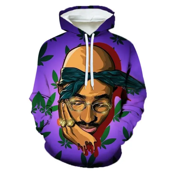 2pac 3d Printed Hoodies For Men Rapper R.i.p Tupac Digital Printing ...