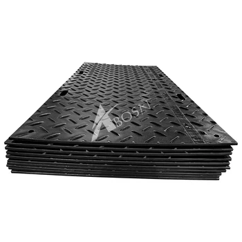 Black Vehicle Construction Composite Plastic Lightweight Temporary Lawn Ground Protection Mats for Heavy Equipment