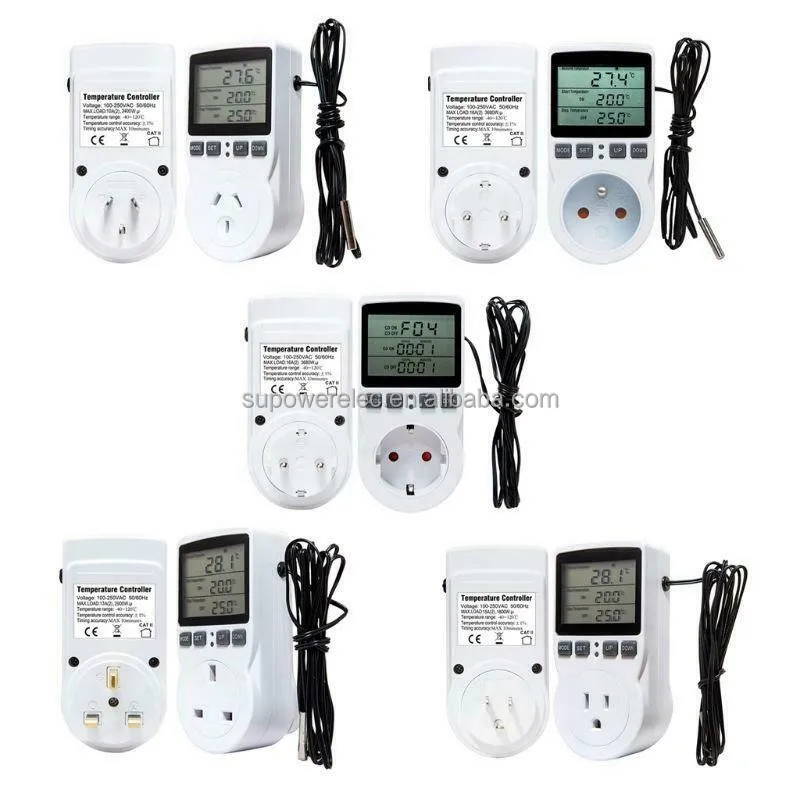 Thermostat Temperature Controller AC 110V 220V Euro Socket