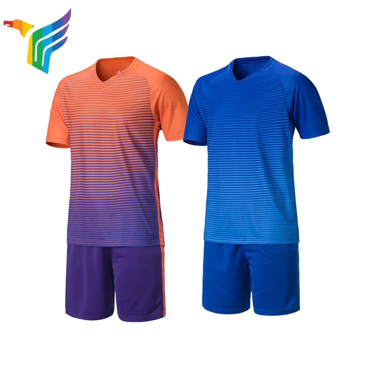 Sprinklecart Men Best Football Jersey Designs - Blue Orange Pattern