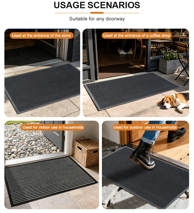 Durable Thick Rubber Backed Doormat Non-Slip Outdoor Solution Dyed Washable Front Door Mat(图8)