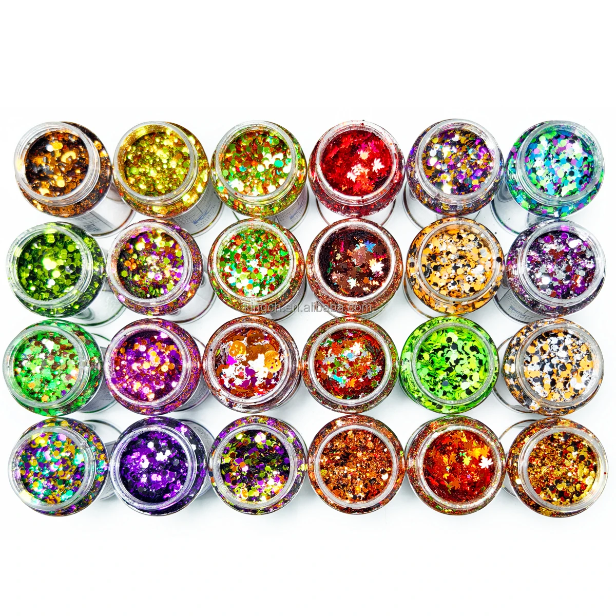 product hot selling 2oz shaker packing custom mix chunky glitter wholesale for tumbler nail resin decoration 24colors autumn glitter-13
