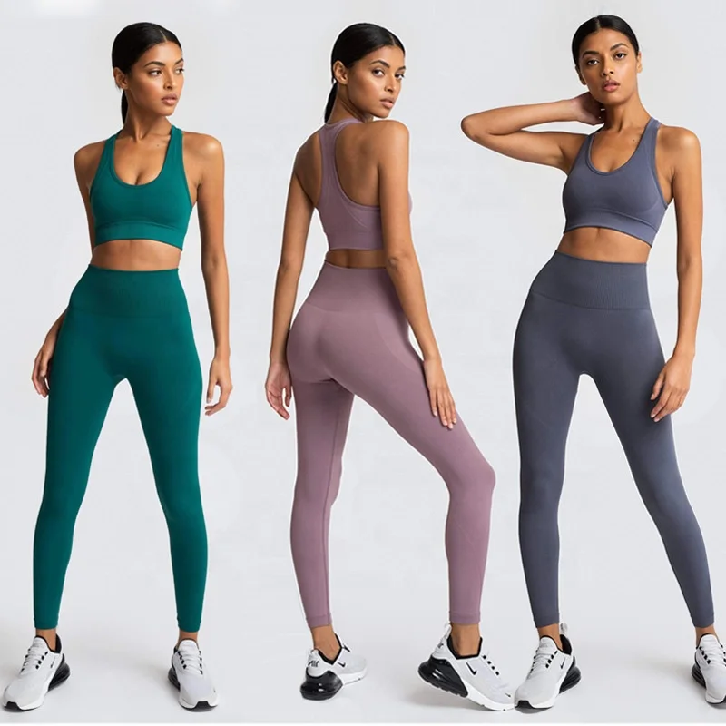 Custom Logo 2 Piece Seamless Workout Set Sport Leggings And Top Set Yoga  Outfits For Women Sportswear Athletic Clothes Gym Sets - Buy Yoga Sets  Fitness,Yoga Legging Set,Yoga Gym Set Product on