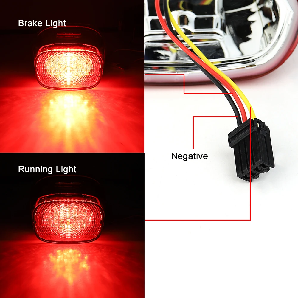 Motorcycle Tail Brake Light Fits for 1999-Up Big Twin or Sportster Models OEM Squareback Taillight