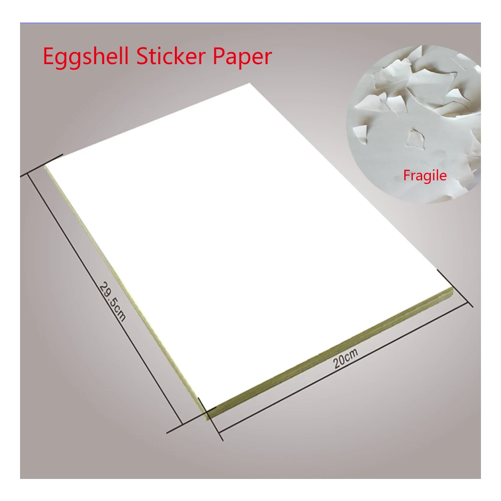 Destructible Eggshell Label Color A4 Size Inkjet Vinyl Sticker Paper Sheet