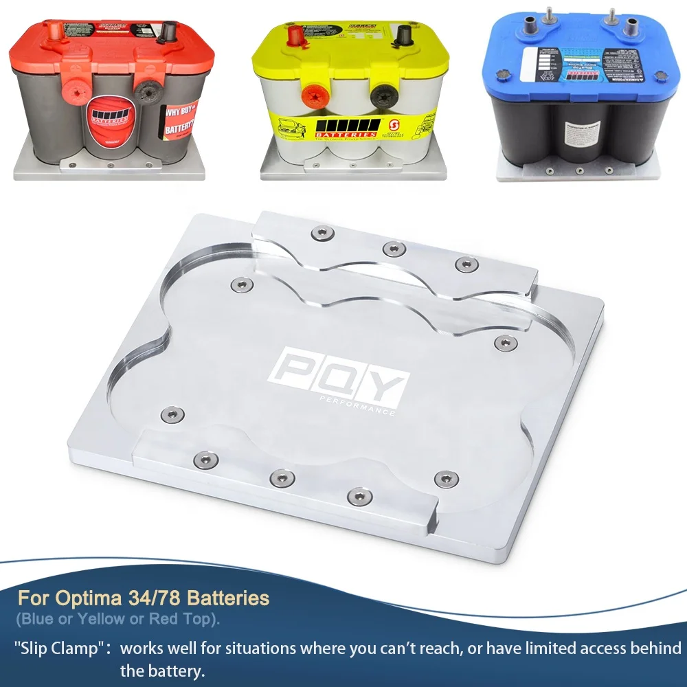Optima Battery Tray Mount Hold Down Billet Aluminum Trunk Truck Bed Relocation Bracket Race Racing Compatible With Optima Red Yellow Blue Top 34/78 D34/78 D34M 34M D34 Made In The USA In - Foto 10