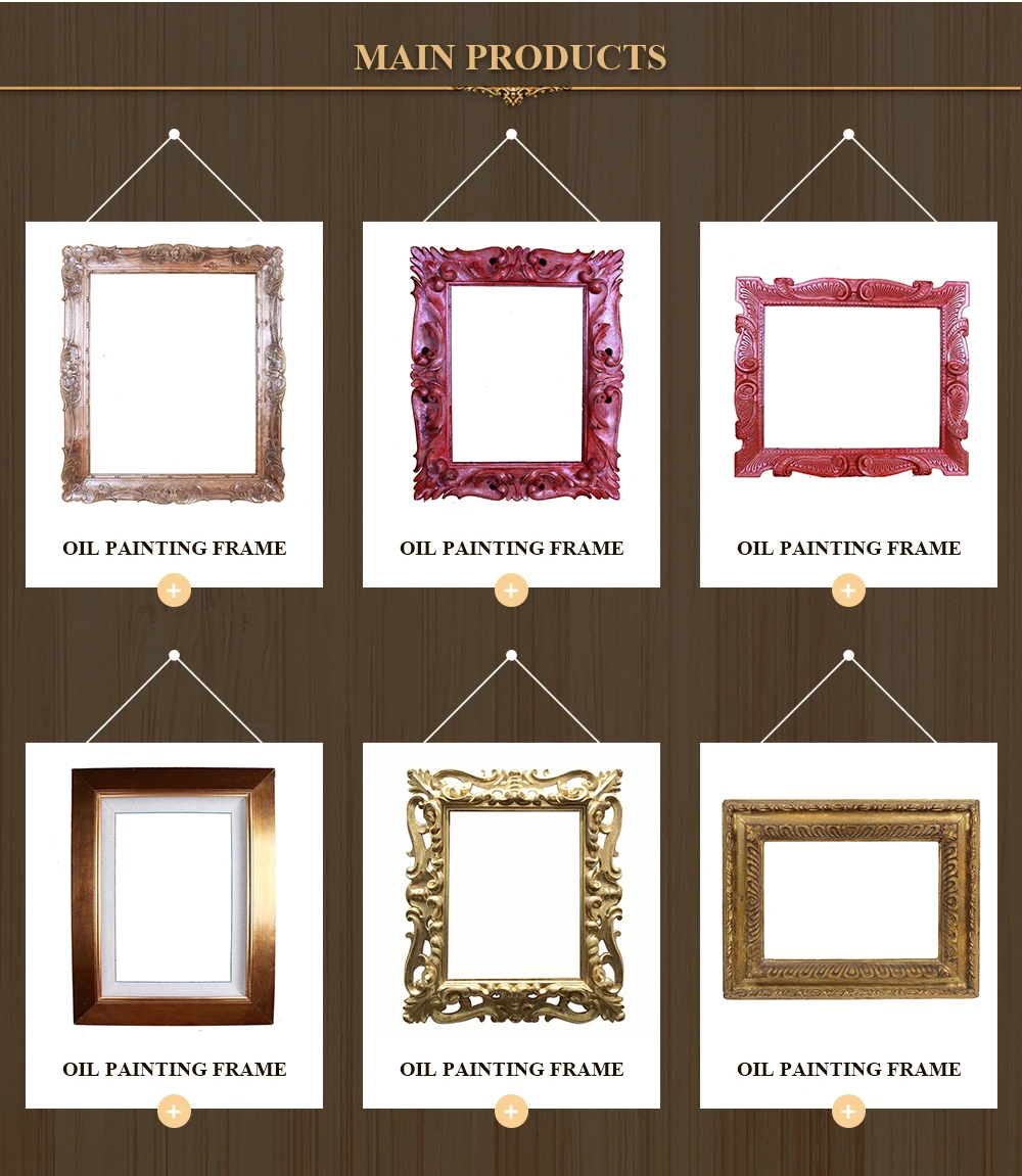 Pure Handcarved Oil Painting Frame European Classical Retro Gold Foil