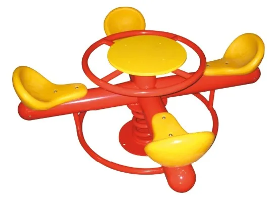 Manual 3 Seats Merry Go Round Carousel / Mini Fairground Rides Small Carousel for Sale (QX-123C)
