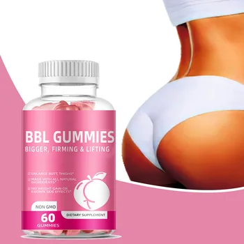 OEM Butt Enhancement Gummy Bears Vitamins Ginseng Tablets Booty BBL Gummies Butt Increase Supplement For Women 60 Gummies
