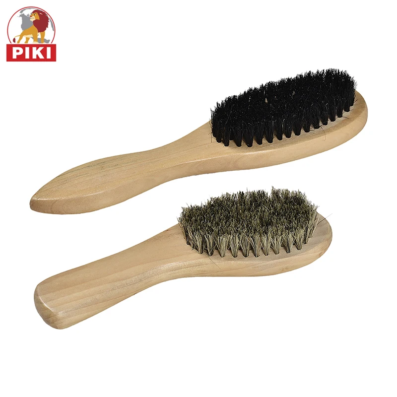 New brand 2020 customized logo private label beech horse hair wooden shoe clean brush