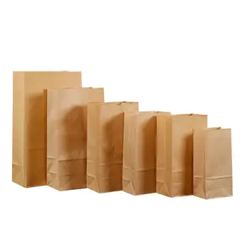 coffee bag kraft paper twisted handle flat handle  colorful kraft paper bag shopping  Wholesale kraft paper bags