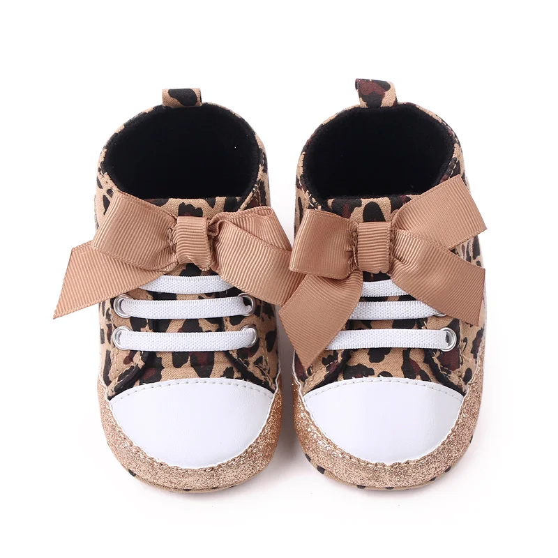 New arrival bow design Glitter Materials bling canvas baby toddler girl shoes 2022 details